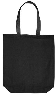 Katoenen tas met bodem zware kwaliteit | 155 grams | 38 x 42 + 10 cm - Zwart