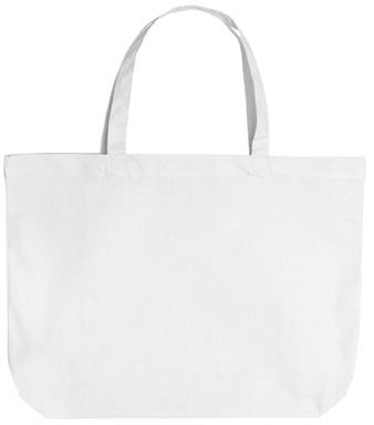 Katoenen shopper zware kwaliteit | 155 grams | 48 x 36 + 10 cm - Wit