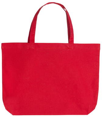 Katoenen shopper zware kwaliteit | 155 grams | 48 x 36 + 10 cm - Rood