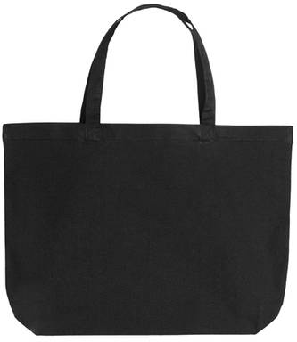 Katoenen shopper zware kwaliteit | 155 grams | 48 x 36 + 10 cm - Zwart