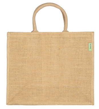 Jute shopper plastic vrij | 240 grams | 43 x 35 + 18 cm - Naturel