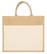 Jute shopper met canvas vak plastic vrij | 240 grams | 43 x 35 + 18 cm - Naturel