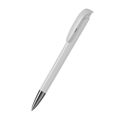 Klio Jona high gloss ballpoint pen with metal tip - White