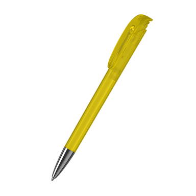 Klio Jona transparent ballpoint pen with metal tip - Yellow transparent