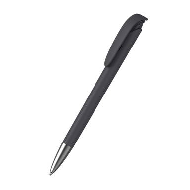 Klio Jona softgrip ballpoint pen with metal tip - Softgrip black
