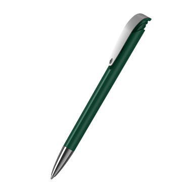 Klio Jona high gloss ballpoint pen with metal tip and clip - Dark green