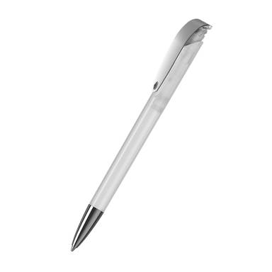 Klio Jona transparent ballpoint pen with metal tip and clip - Transparent