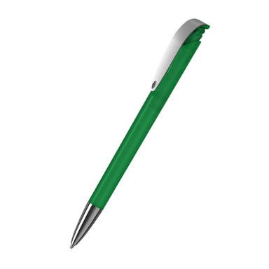 Klio Jona transparent ballpoint pen with metal tip and clip - Green transparent