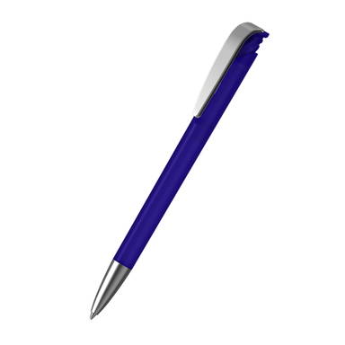 Klio Jona Ice ballpoint pen with metal tip and clip - Dark blue ice