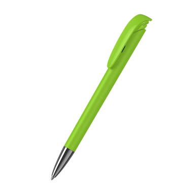 Klio Jona softtouch ballpoint pen with metal tip - Softtouch light green/light green