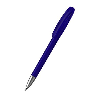 Klio Boa ice transparent ballpoint pen with metal tip - Dark blue ice