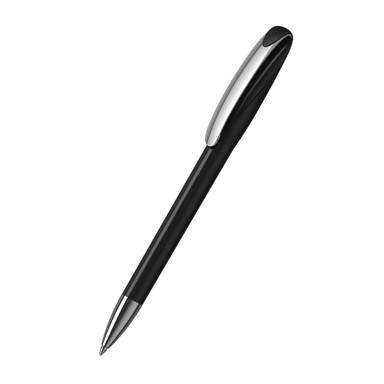 Klio Boa high gloss ballpoint pen with metal tip and clip - Black