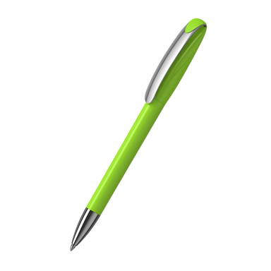Klio Boa high gloss ballpoint pen with metal tip and clip - Light green