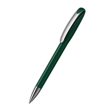 Klio Boa high gloss ballpoint pen with metal tip and clip - Dark green