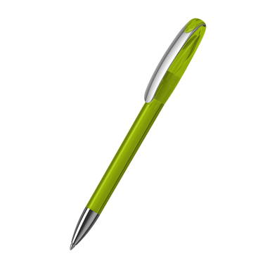 Klio Boa transparent ballpoint pen with metal tip and clip - Light green transparent