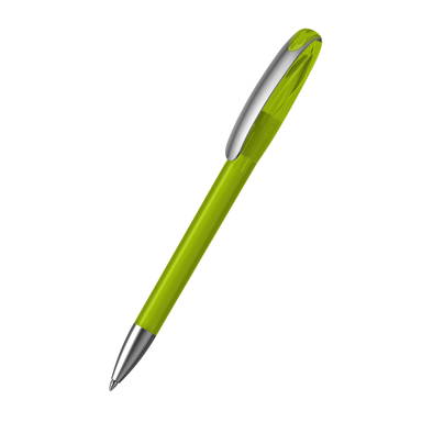 Klio Boa ice transparent ballpoint pen with metal tip and clip - Light green ice