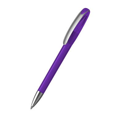 Klio Boa ice transparent ballpoint pen with metal tip and clip - Purple ice