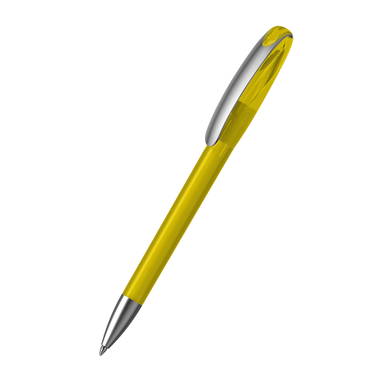 Klio Boa ice transparent ballpoint pen with metal tip and clip - Yellow ice
