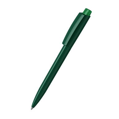 Klio Zeno high gloss balpen met transparante pusher - Dark green/green transparent