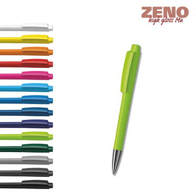 Klio Zeno high gloss balpen met metalen punt - Black