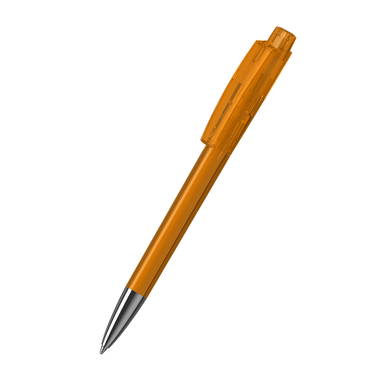 Klio Zeno transparent balpen met metalen punt - Orange transparent