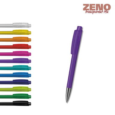 Klio Zeno transparent balpen met metalen punt - Black transparent