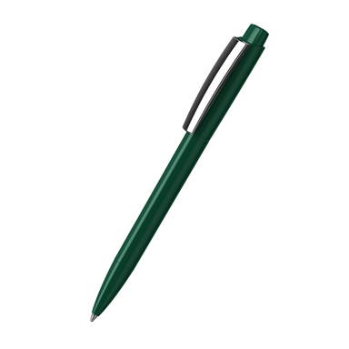 Klio Zeno high gloss balpen met metalen clip - Dark green