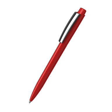 Klio Zeno high gloss balpen met metalen clip - Red