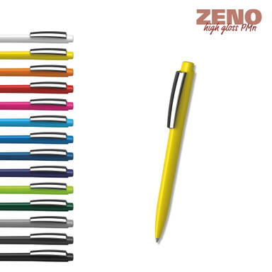Klio Zeno high gloss balpen met metalen clip - Black
