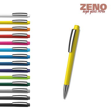 Klio Zeno high gloss balpen met metalen punt en clip - Black