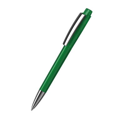 Klio Zeno transparent balpen met metalen punt en clip - Green transparent