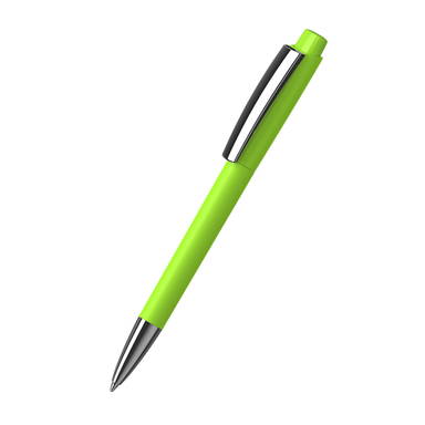 Klio Zeno softtouch balpen met metalen punt en clip - Softtouch ligth green/light green