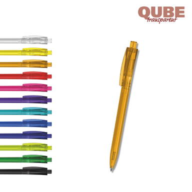 Klio Qube transparent balpen - Black transparent