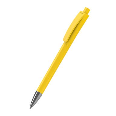 Klio Qube high gloss balpen met metalen punt - Yellow
