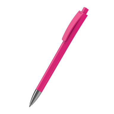 Klio Qube high gloss balpen met metalen punt - Magenta