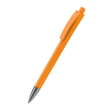 Klio Qube high gloss balpen met metalen punt - Light orange