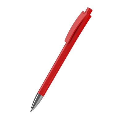 Klio Qube high gloss balpen met metalen punt - Red