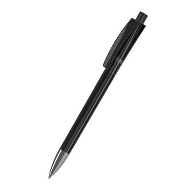 Klio Qube transparent balpen met metalen punt - Black transparent