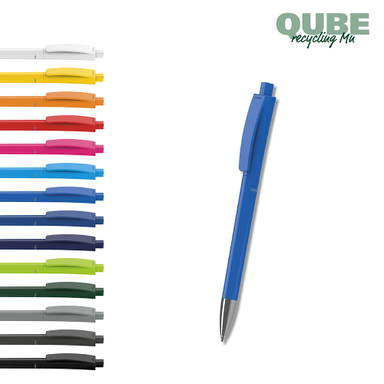 klio Qube recycling balpen met metalen punt - Black