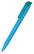 Klio Trias high gloss balpen met transparante clip - Cyan/turquoise transparent