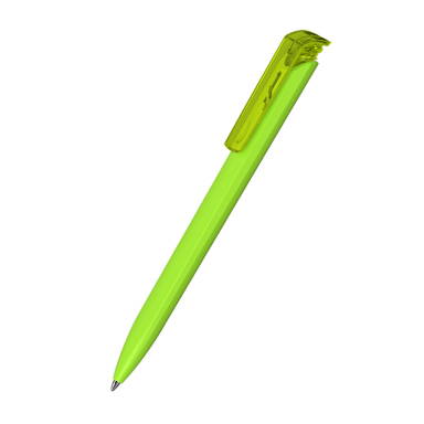 Klio Trias high gloss ballpoint pen with transparent clip - Light green/light green transparent