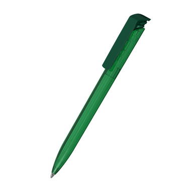 Klio Trias transparent ballpoint pen with high gloss clip - Green transparent/dark green