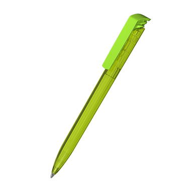 Klio Trias transparent ballpoint pen with high gloss clip - Light green transparent/light green