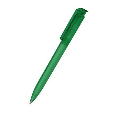 Klio Trias softfrost ballpoint pen with transparent clip - Softfrost green/green transparent