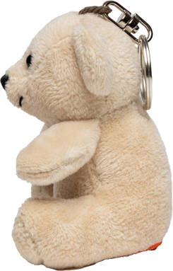 Pluche beer met sleutelhanger - Beige