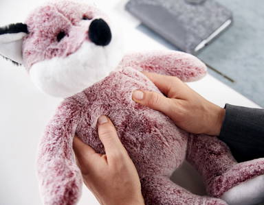 Renard en peluche Casper 25 cm - Rouge
