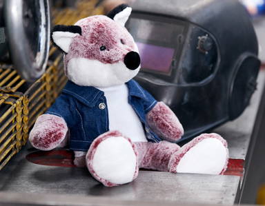 Renard en peluche Casper 25 cm - Rouge