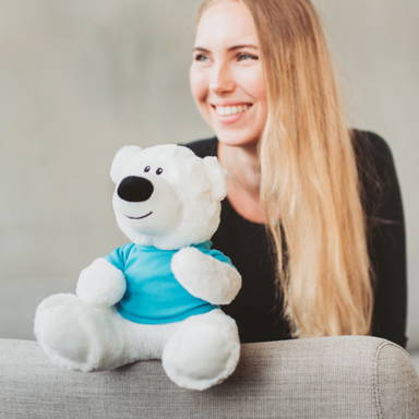 Ours polaire en peluche RecycleBear Ice 23 cm - Blanc
