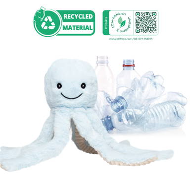 Plush Octopus RecycleOctopus 35 cm - Pastel blue