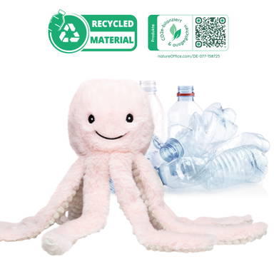 Plush Octopus RecycleOctopus 35 cm - Pastel rose